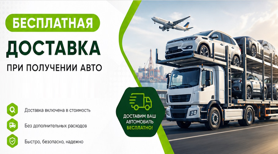 Акция! Бесплатная доставка по Мариинске при получении авто
